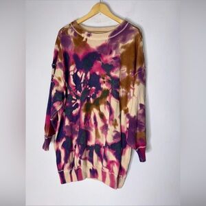 Natural Life L/XL Taylor Oversized Cotton Sunrise Tie Dye Sweater